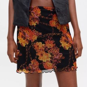 Urban Outfitters | Printed Lightweight Mesh Mini Skirt